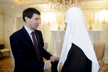 Патриарх встретился с министром связи И.О.Щеголевым (3 февраля 2012)